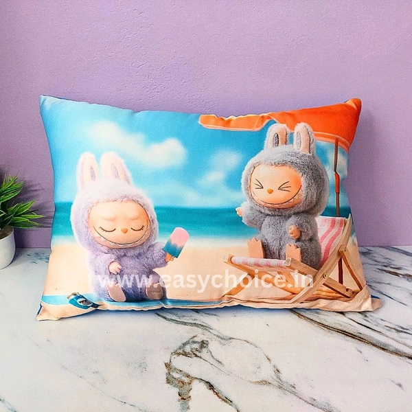 Big Sized Super Cute Treding Lovely Beach Relaxing Labubu Pillow (44×30cms) EC945