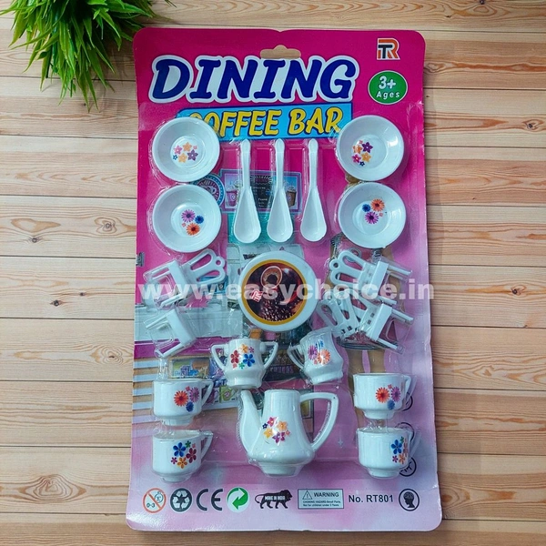 Kids Favorite 19 in 1 Dining Coffee Set With Chairs For Education And Playing EC963
