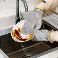 High Quality Double Layered Steel Wire Scrubber Gloves For Multipurpose Kitchen Sink, Vessels And Tiles Cleaning (Single Piece)