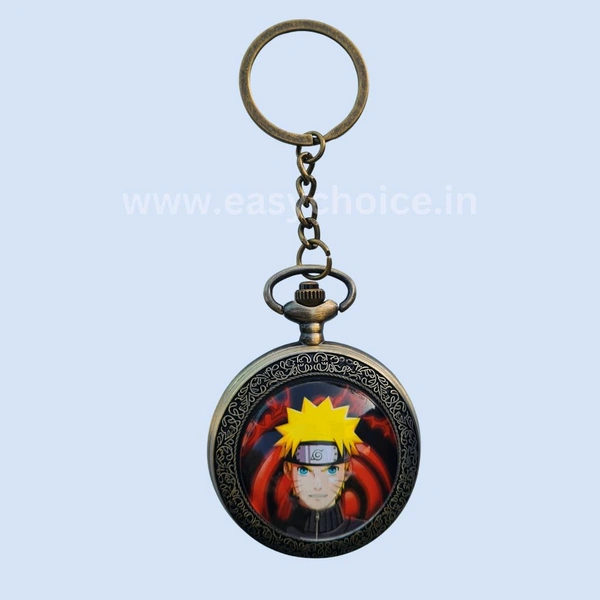 Premium Metalic Vintage Style Naruto Mini Handy Clock Keychain EC972