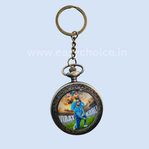 Premium Metalic Vintage Style Virat Kohli Mini Handy Clock Keychain EC973