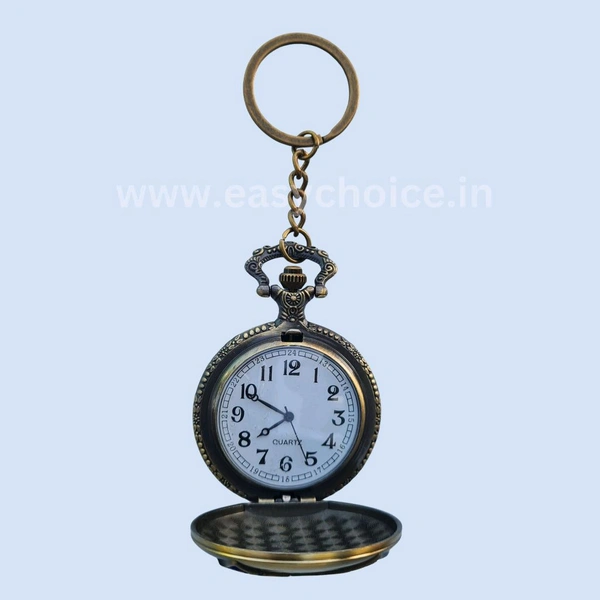 Premium Metalic Vintage Style Ladakh Bike Mini Handy Clock Keychain EC975