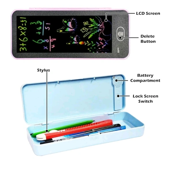 High Quality 2 in 1 Digital Writing Screen With Stationery Box For Kids Arts, Calculations And Multipurpose EC979