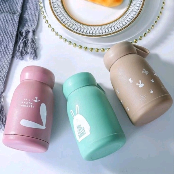 High Quality Multicolored Cute Rabbit Bunny Glass Bottles With Thick Plastic Lamination