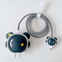 Super Cute Premium Designed 3 in 1 360° Protective Case For Iphone 18W & 20W Charging Adapter And Cable (Random Designs) 