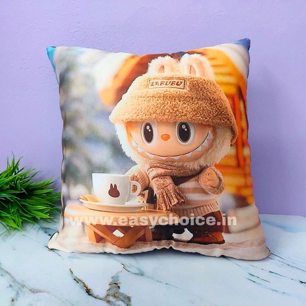 Super Cute Treding Lovely Tea Time Labubu Square Pillow (30×30cms) EC986