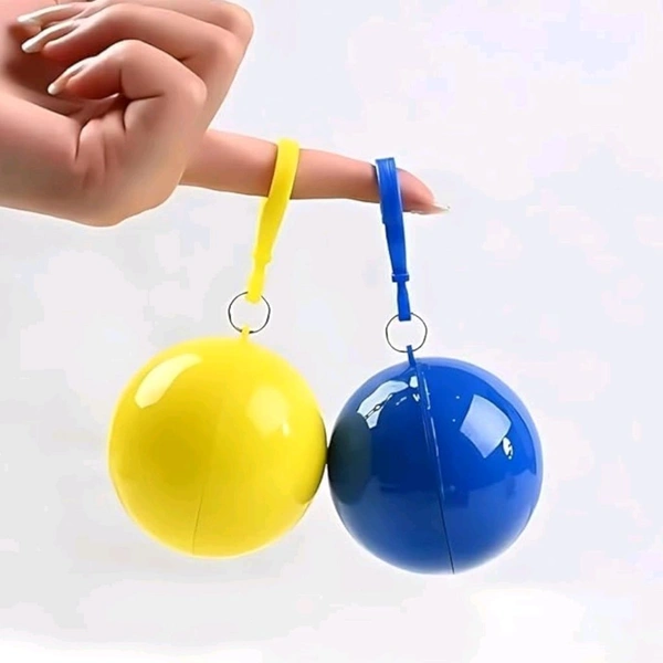 Travel Friendy Emergency Rain Cover With Cute Keychain Ball (Upto 2 or 3 Uses) 