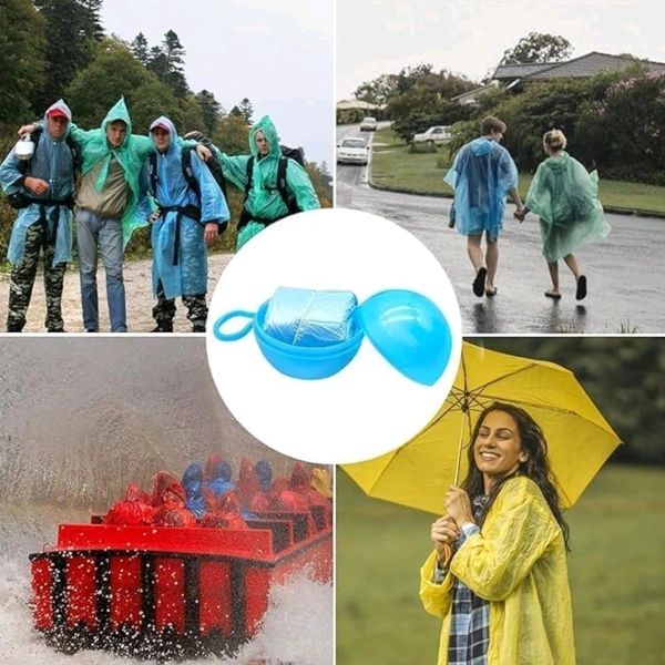 Travel Friendy Emergency Rain Cover With Cute Keychain Ball (Upto 2 or 3 Uses) 