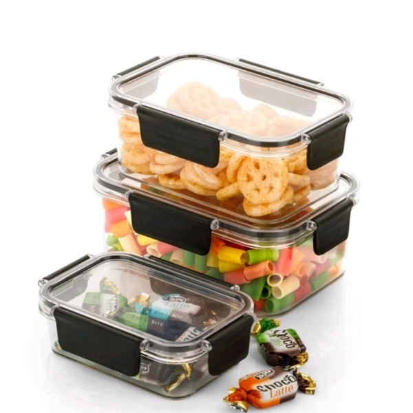 ABLE High Quality Premium 3 In 1 Air Tight Transparent Container Set (400ml, 700ml, 1100ml) 