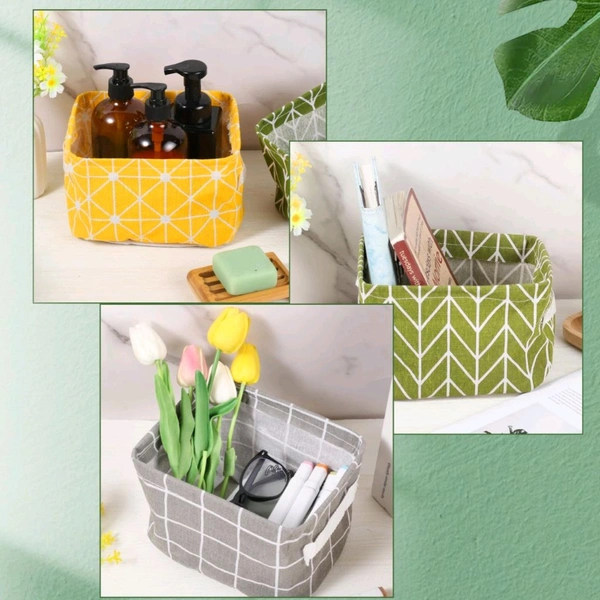 Multipurpose Cute Colourful Canva Storage Organizer With Space Saving Foldable Option