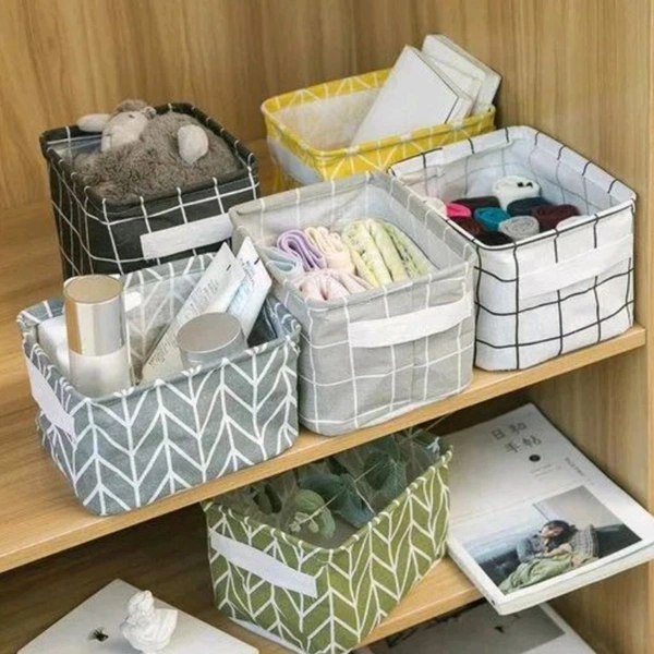 Multipurpose Cute Colourful Canva Storage Organizer With Space Saving Foldable Option