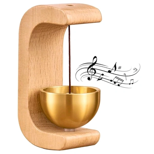 Luxury Designed Wooden Hand Crafted Magnetic  And Adhesive Soothing Sound Door Bell Decor With Copper Finish