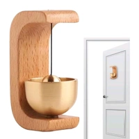 Luxury Designed Wooden Hand Crafted Magnetic  And Adhesive Soothing Sound Door Bell Decor With Copper Finish