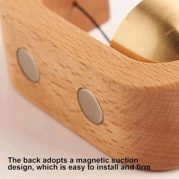 Luxury Designed Wooden Hand Crafted Magnetic  And Adhesive Soothing Sound Door Bell Decor With Copper Finish