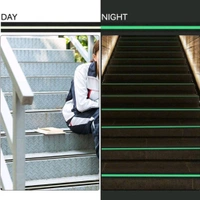 Premium Self Adhesive Anti Slip Grip Tape With Night Green Super Glow Stripes For Safety Walk (5metres) 