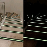 Premium Self Adhesive Anti Slip Grip Tape With Night Green Super Glow Stripes For Safety Walk (5metres) 