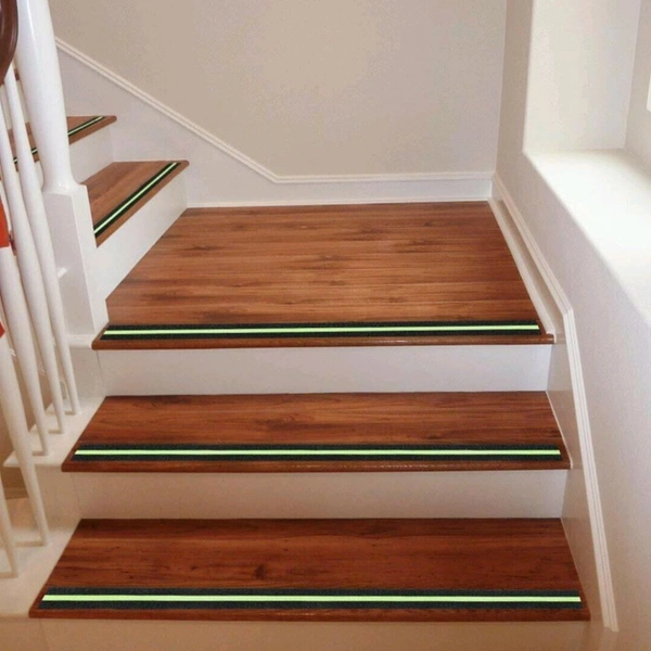 Premium Self Adhesive Anti Slip Grip Tape With Night Green Super Glow Stripes For Safety Walk (5metres) 