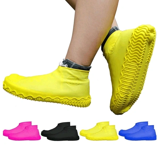 Non Slip Reusable Silicone Rain Protective Waterproof Shoe Cover (1 Pair) 