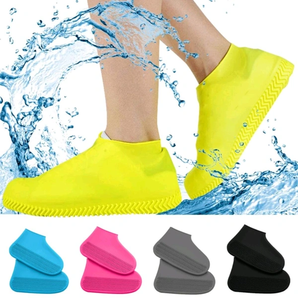 Non Slip Reusable Silicone Rain Protective Waterproof Shoe Cover (1 Pair) 