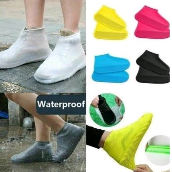 Non Slip Reusable Silicone Rain Protective Waterproof Shoe Cover (1 Pair) 