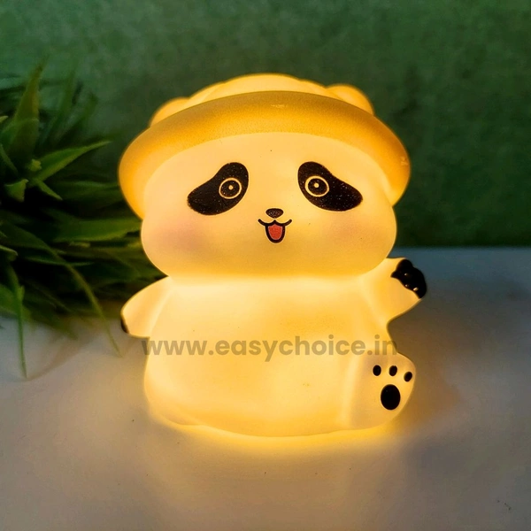 Super Cute Bubbly Sitting Yellow Cap Panda With Cute Night Light And Best Gift EC1010