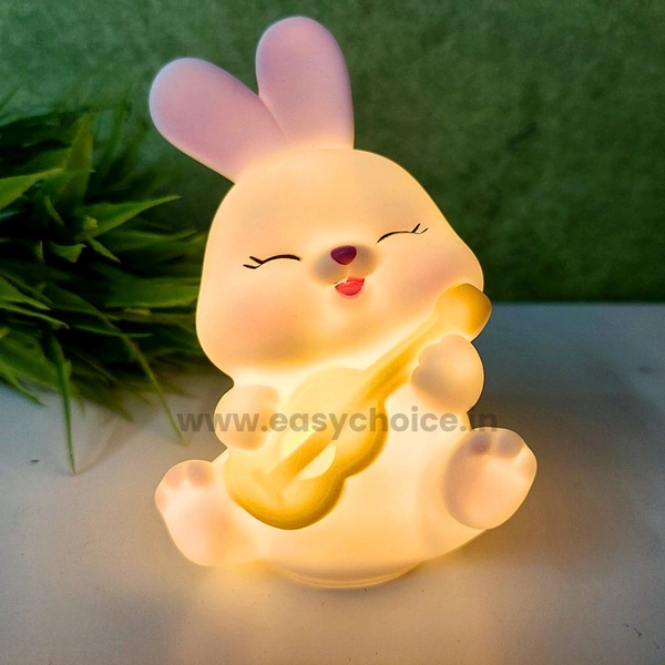 Super Cute Sitting Guitar Bunny With Cute Night Light And Best Gift EC1014
