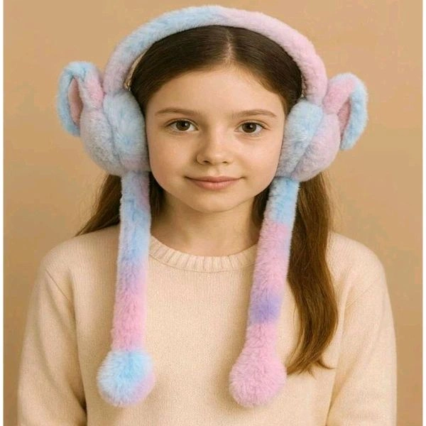 Kids Favorite Cute Gradient Colored Earmuffs With Jumping Ears