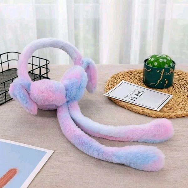 Kids Favorite Cute Gradient Colored Earmuffs With Jumping Ears