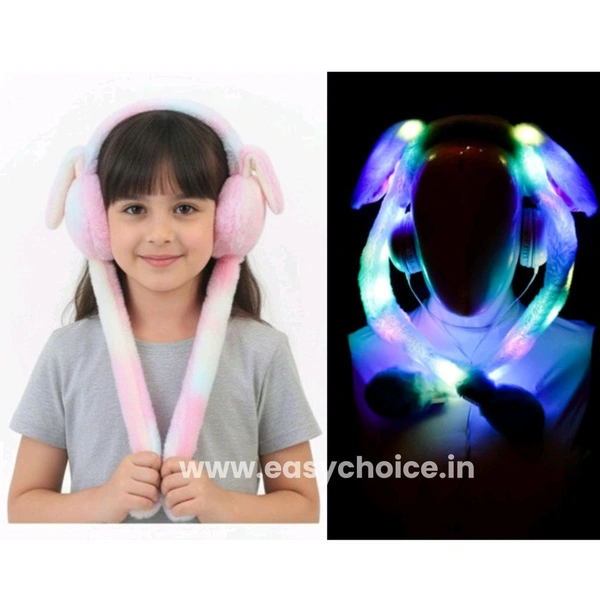 Kids Favorite Cute Colored Earmuffs With Jumping Ears (With Lights)