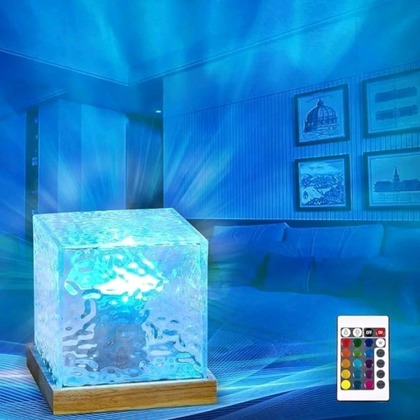 Multicolor Cute RGB Magical Ocean Wavy Projector Lamp With RGB Remote