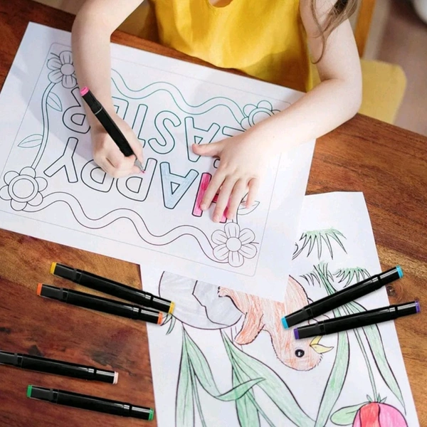 Premium 48 In 1 Dual Tip Smooth Multicolor Art, Drawing, Sketching Markers With Carrying Case (48 Colors)