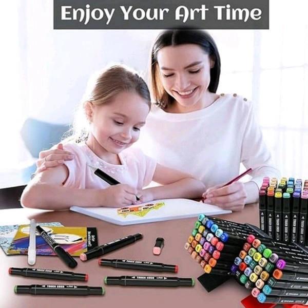 Premium 48 In 1 Dual Tip Smooth Multicolor Art, Drawing, Sketching Markers With Carrying Case (48 Colors)