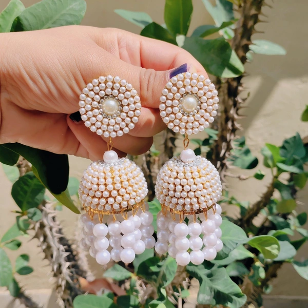Queen  Jhumka  - White