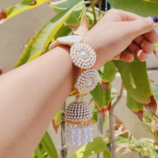 Pyaar Kada  - White, Pair, Open Bracelet