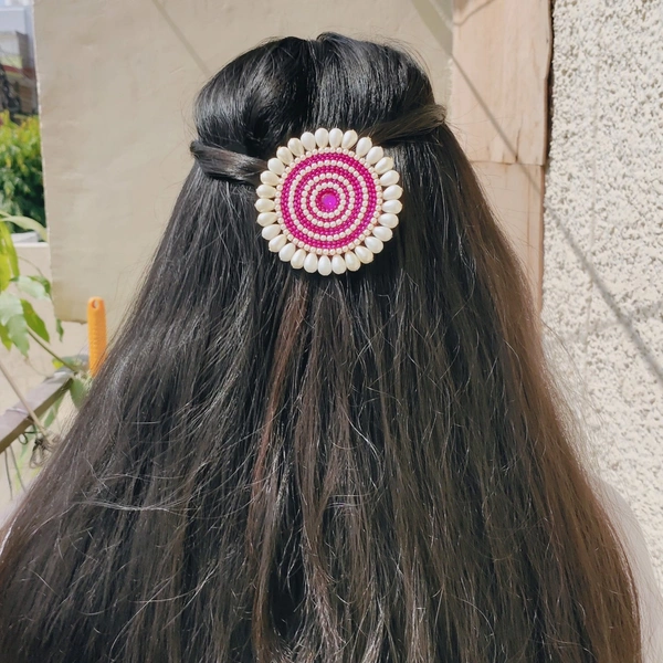 Sunflower Hair Pin - Pink Flamingo