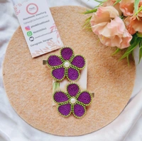 Floral Hair Clips - Purple