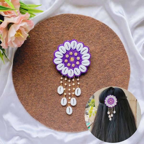 Shell Hair Pin - Purple