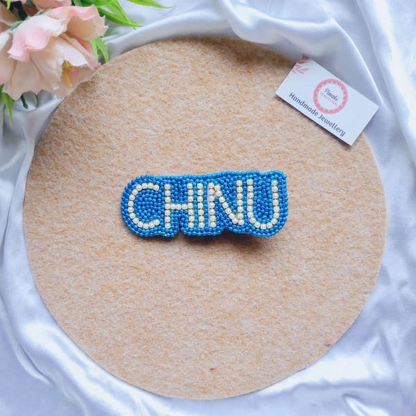 Name Hair Pin  - Blue