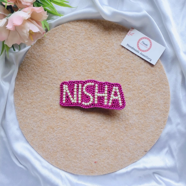 Name Hair Pin  - Pink