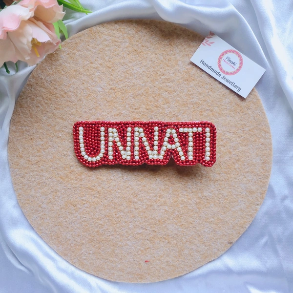 Name Hair Pin  - Red
