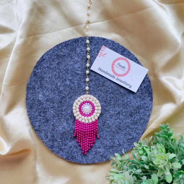 Drape Maangtikka - Pink Flamingo
