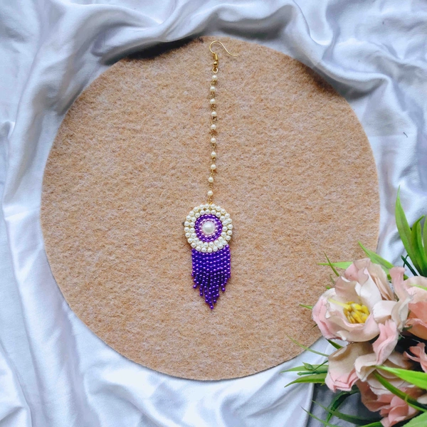 Drape Maangtikka - Purple