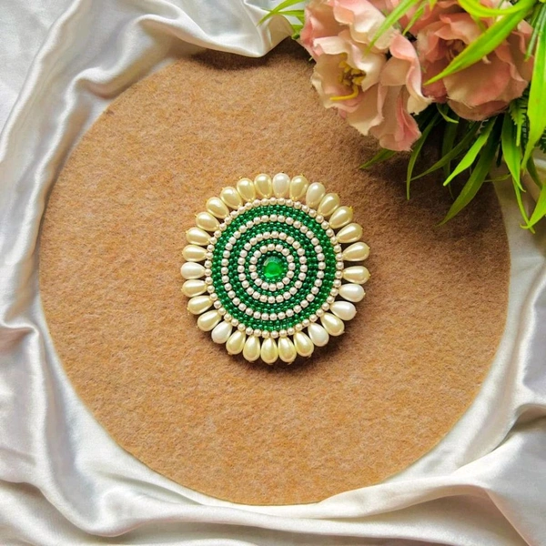 Sunflower Hair Pin - Green