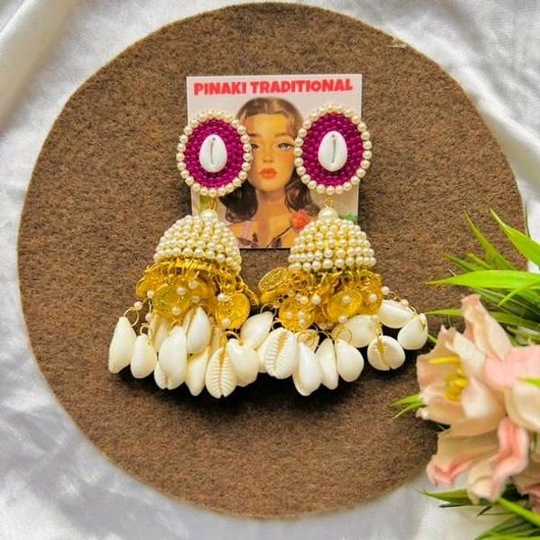 Coin Jhumka - Single, pink