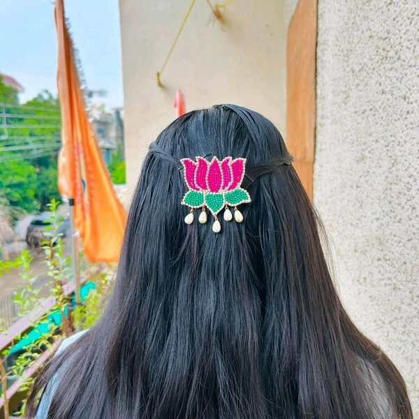Lotus Hair Pin  - Pink