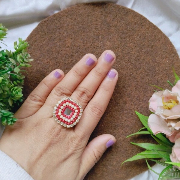 Mini Square Ring - Red