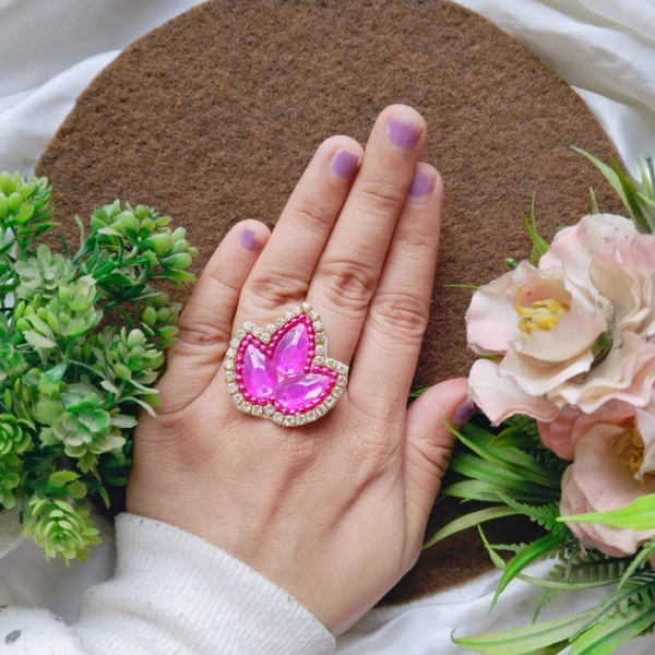 Mini Lotus Ring - Pink