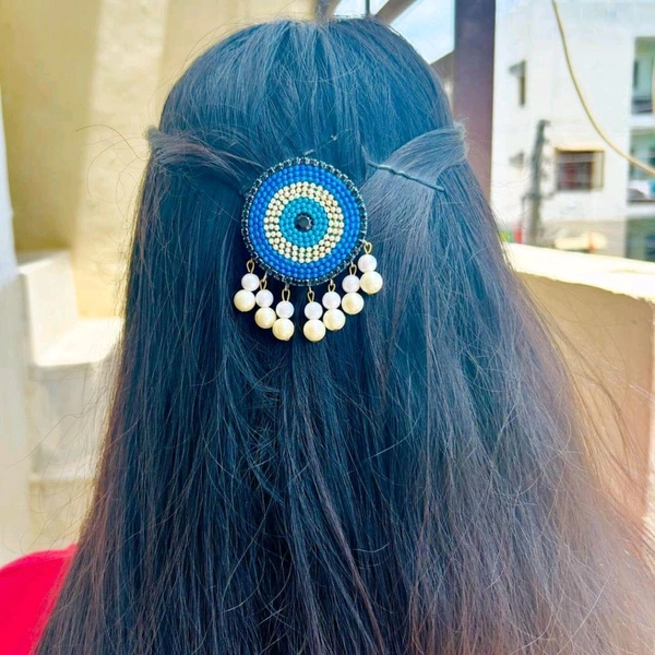 Evil Eye Hair Pin - Blue