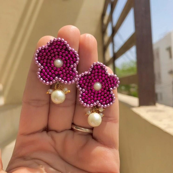 Flower Studs  - Pink