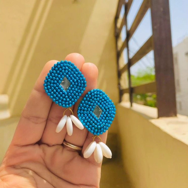 Cube Studs  - Blue